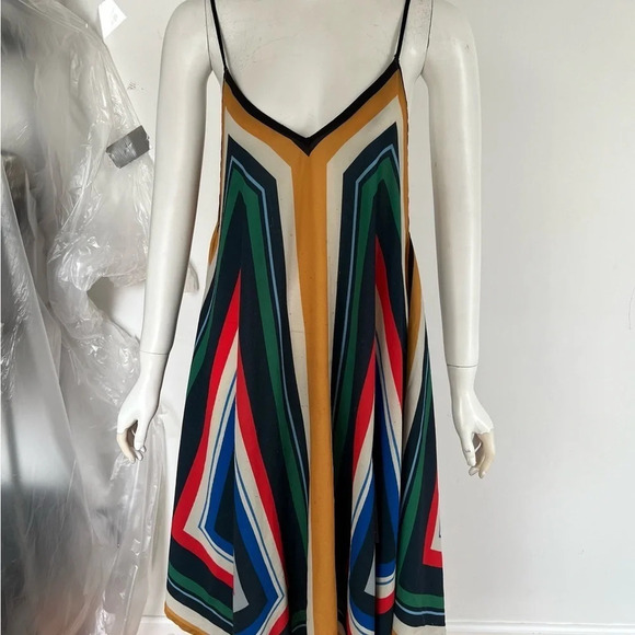 Jealous Tomato Adjustable Strap Geometric Print V-neck Maxi Dress Size Small - Picture 5 of 8